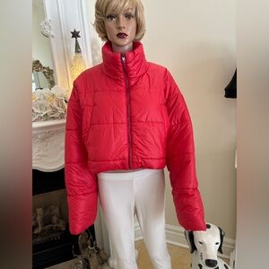 Vibrant Red Women's Puffer Jacket